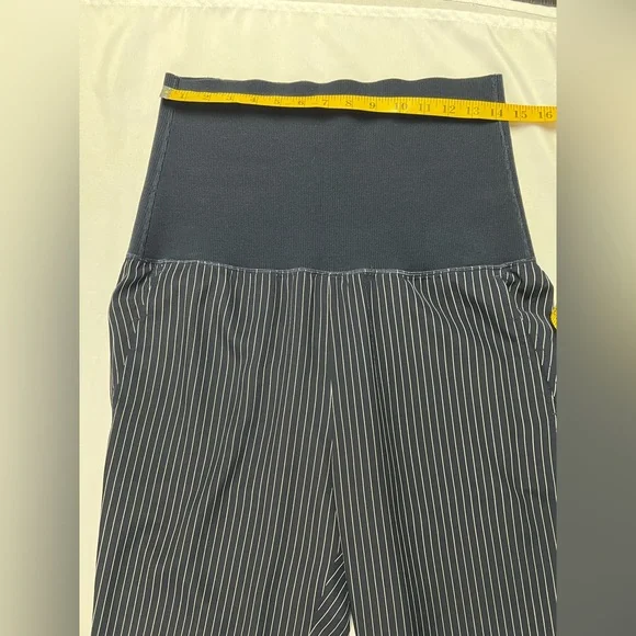 Theory Silk Pinstripe Maternity Jogger Pants - Picture 3 of 12